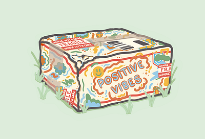 "Sending You Positive Vibes" graphic design illustration procreate