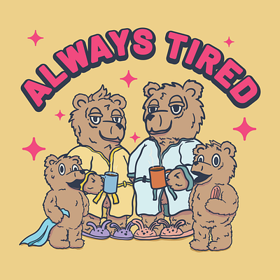 Always Tired graphic design illustration procreate