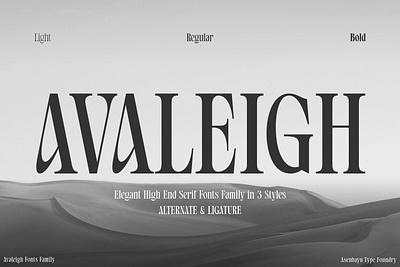 Avaleigh - Elegant Serif Fonts Family alternate branding classic decorative design display elegant fancy fashion font graphic design high end ligature logo luxury minimliast serif sharp tall vintage