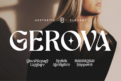 Gerova - Aesthetic Elegant Font alphabet alternate beaitiful branding curvy decorative design display elegant feminine font illustration ligature logo luxury magazine poster stylish typeface unique