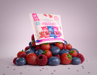 FruiChias | 3D Product Animation 3d advertising animation blueberry design food fruit marketing product raspberry render strawberry visualization