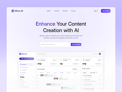 Mars.AI - Landing Page ai clean design landing page ui uiux web design website