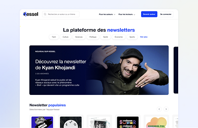 Kessel - homepage collections landing page newsletters product design ui design ux design