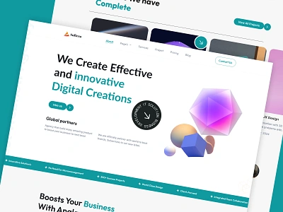 Modern IT Agency Website Design 3ddesign agency branding digitalagencydesign figmadesign itagencyweb landingpagedesign productdesign uiuxdesign