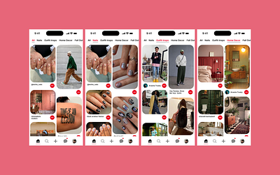 Pinterest Redesign Exploration app app design design mobile app pinterest pinterest app pinterest design ui ui design ux ux design