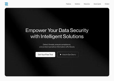 Lepide Hero Section clean dark mode data design hero section hero ui landing lepide neat security ui web web design website