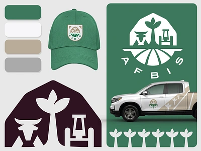 AFBIS - Logo Emblem barn branding emblem farm food greenhouse grow identity identity system logo logo design logos nature organic patch rural seal shield tractor vehicle wrap