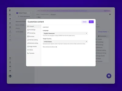 Journalist Modal - Customize content product design ui ui design web design