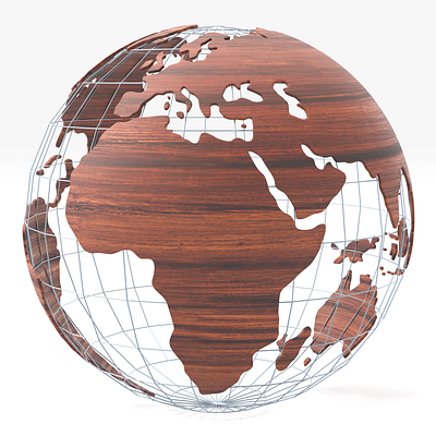 World globe wood 3d model purchase turbosquid