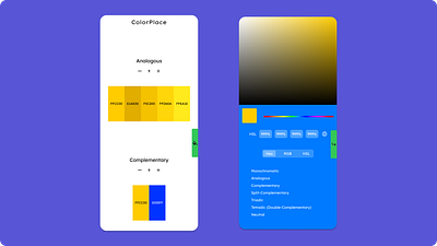 Colorplace - Color palatte generator UI color colorplace design generator minimalistic mobile palatte responsive ui