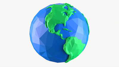 Cartoon low poly stylized Earth 3D model 3d download model purchase turbosquid