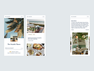 Vibrant imagery with clean, modular mobile content blocks articles clean digital design feed mobilecontent mobiles modulardesign news responsivness seaside serif showcase storytelling swiss tags visual visual identity web design website white space
