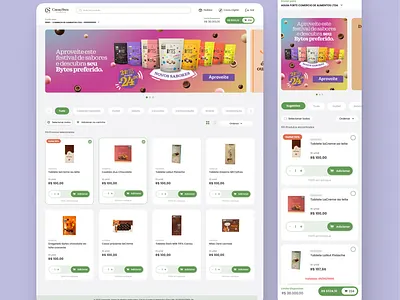 Store for Franchisees chocolate ecommerce store ui design website
