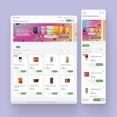 Store for Franchisees chocolate ecommerce store ui design website