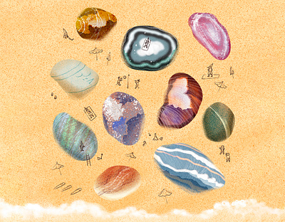 Tiny Sand Village near the Sea art artwork beach design illust illustration ipad line nature peachtober24 pebble photoshop sand sandcastle sea stone tweetyheather