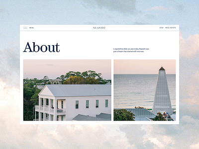 Minimalist Two-Column Layout for About page about about page clean design hero section inspiration nice seaside simple story stotytelling sunset timelessdesign tranquilaesthetic ui visual visualstorytelling websdesign website