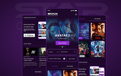 Mobile Responsive Design booking app cinema mobile app mobile app mobile responsive mobile ui mobile ui design movie movie tickets movies ticket app responsive responsive design responsive ui design star cineplex ticket app ticket page tv shows app ui design user interface design ux design web ui