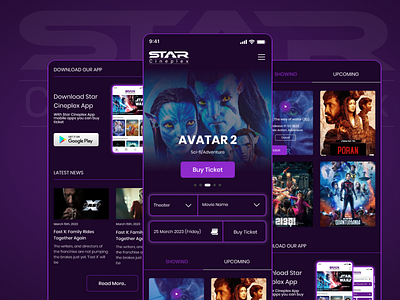 Mobile Responsive Design booking app cinema mobile app mobile app mobile responsive mobile ui mobile ui design movie movie tickets movies ticket app responsive responsive design responsive ui design star cineplex ticket app ticket page tv shows app ui design user interface design ux design web ui