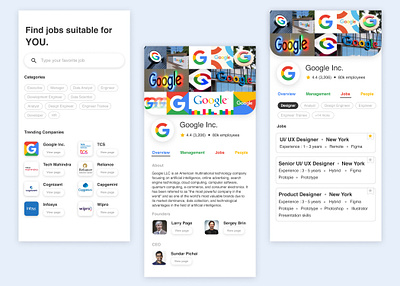 Job listing/Hiring page UI app concept design hiringpage mobileapp ui uidesign uiux userinterface webapp