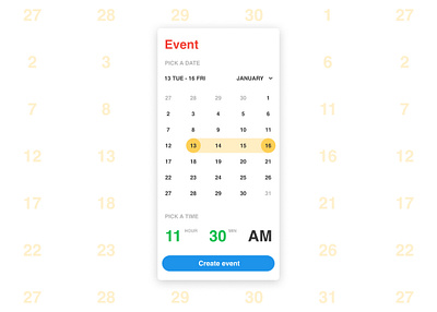 Date Picker UI app concept design ui uidesign uiux userinterface ux