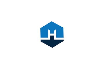 letter h home logo badge