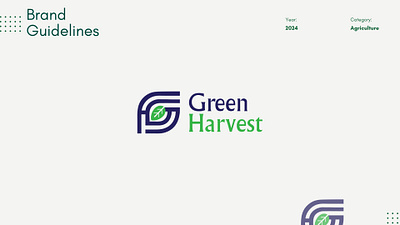 Green Harvest Brand Identity agriculture agriculture brand design agriculture brand identity agriculture logo agro agro logo brand design brand identity branding farm farm logo graphic design logo logo design minimal logo nature