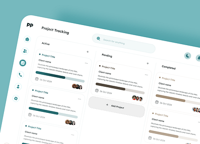 Project Tracker System app design crm project tracker typography ui ux web design