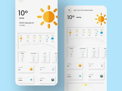 Wheather App neomorphism ui