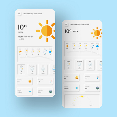 Wheather App neomorphism ui