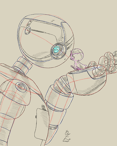 The Wild Robot Drawing Sketch Study animation art arte boceto cartoon design dibujo digitalart drawing fanart film illustration ozgaleano robot sketch