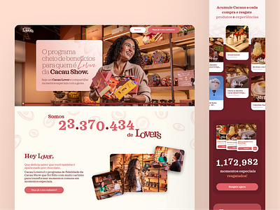 Landing Page Cacau Lovers cacau lovers cacau show loyalty ui design ux design website