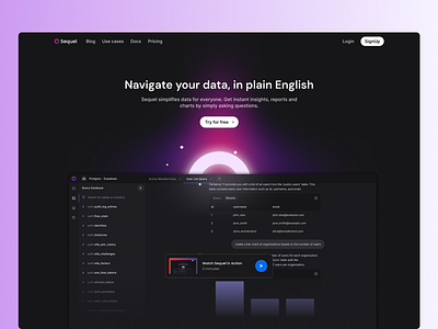 AI SaaS Landing Page | Sequel branding ui ux webdesign