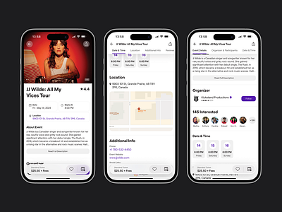 Event Details app design ui ux