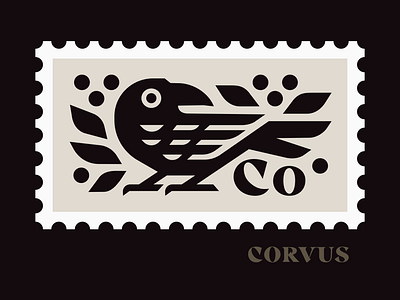 Corvus Coffee coffee corvus geometric illustration logo patch raven stamp