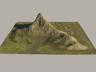 Amazing peak 3D mountain model vr