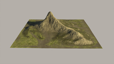 Amazing peak 3D mountain model vr