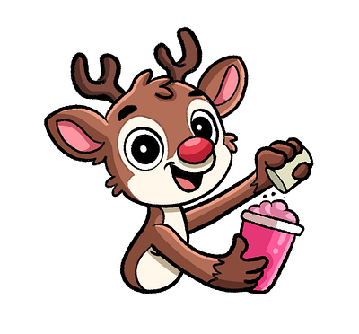 Reindeer Enjoying Cotton Candy cotton candy digital art