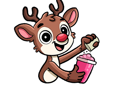 Reindeer Enjoying Cotton Candy cotton candy digital art