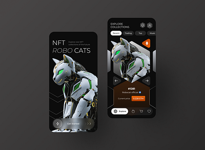 NFT mobile app UX/UI design crypto mobile app nft ui uxui web3 webdesign