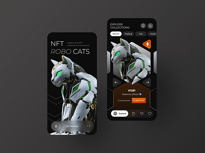 NFT mobile app UX/UI design crypto mobile app nft ui uxui web3 webdesign