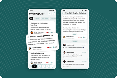 Eleniv - articles in a smartphone graphic design ui