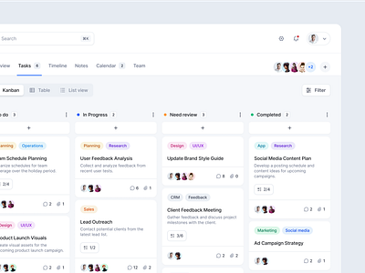 Task Management Board - SquareUi board design system figma kanban product design task management ui ux web design