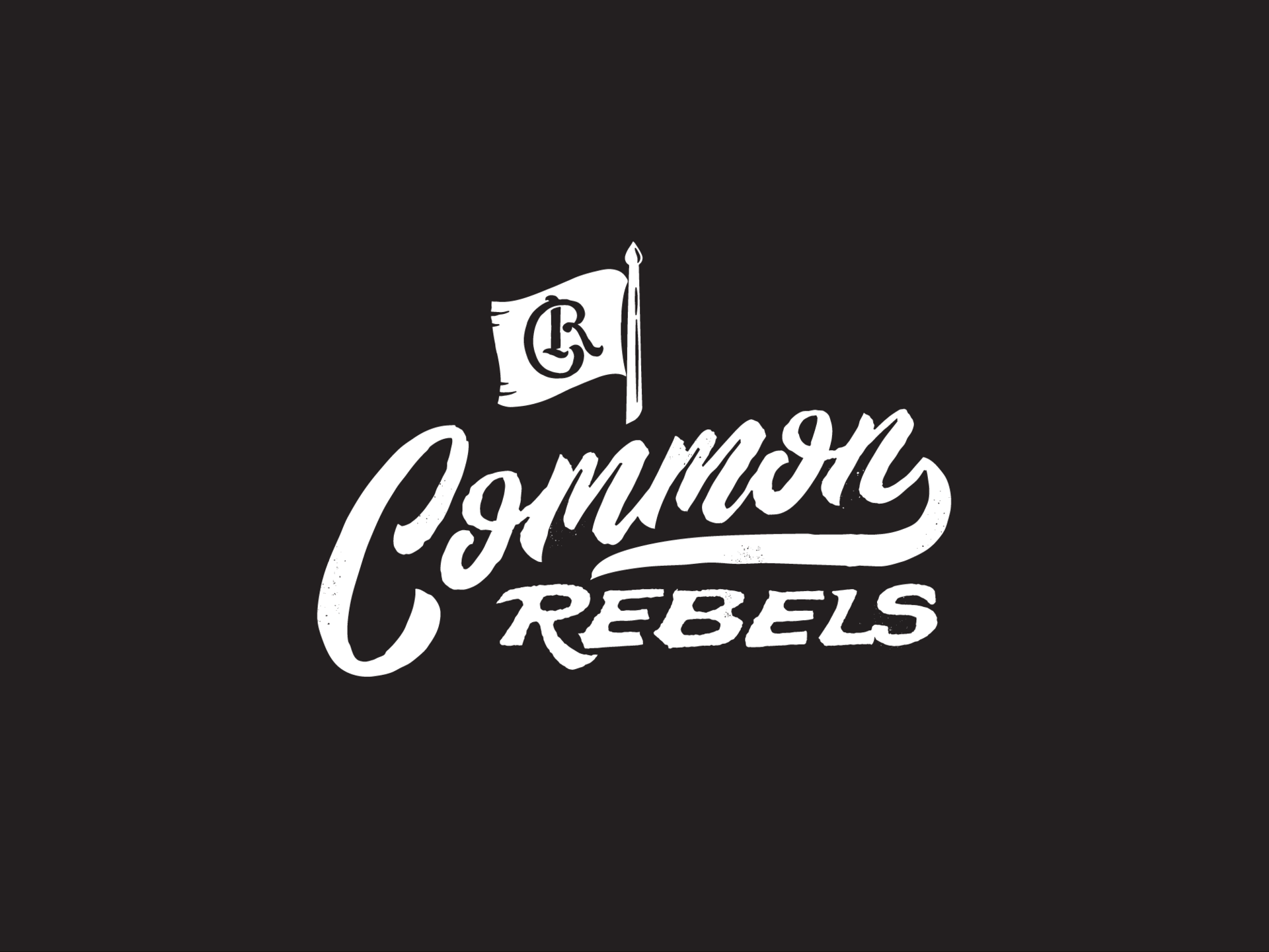 Common Rebels Logo branding design flag hand drawn icon lettering logo rebel