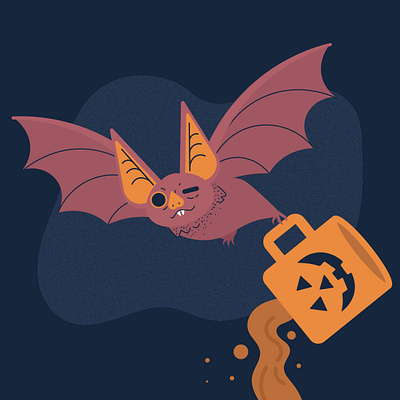 Late Night autumn bat graphic design halloween illustration nature spooky