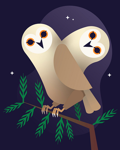 Aren't What They Seem graphic design illustration nature owls vector