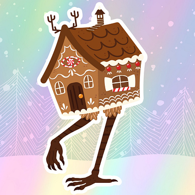 Baba Yaga Holidays baba yaga christmas cryptids illustration winter