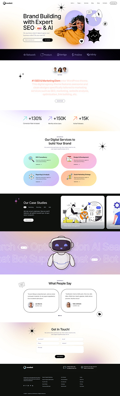 Ewebot - SEO Digital Marketing Agency business corporate design seo theme ui web webdesign website wordpress