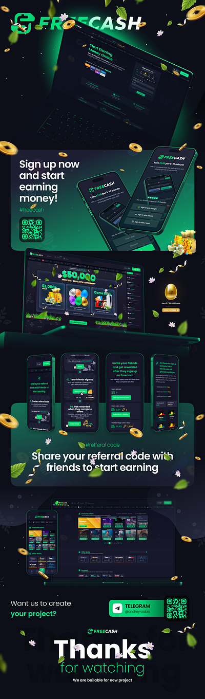 FreeCash apps cased casino coins crypto freecash gambling game graphic design juicyart logo money ui uiux