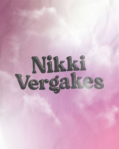 3D Retro Wavy Logo for Nikki Vergakes 3d branding cloud texture gradient design logo retro