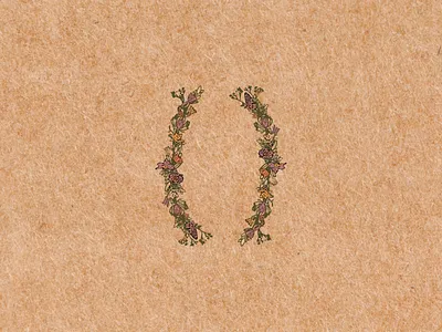 Floral Parentheses Logo Design branding earthy logo emblem floral logo florals illustration logo logo design parentheses